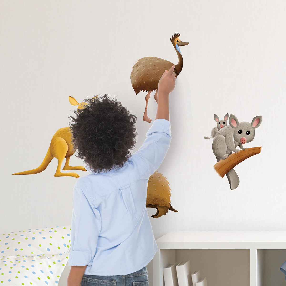 Large Aussie Animals Fabric Wall Decals Set No.1 – Kids Posters Australia