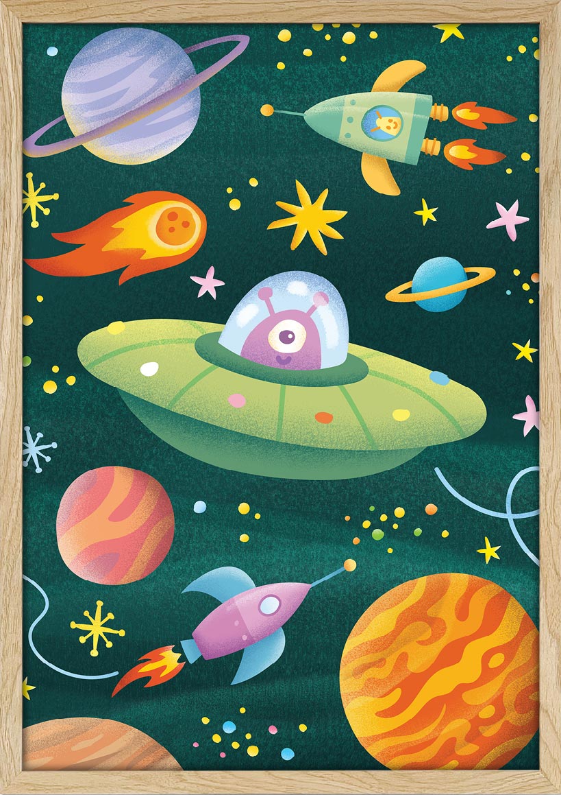 Flying Saucer - Kids Poster – Kids Posters Australia