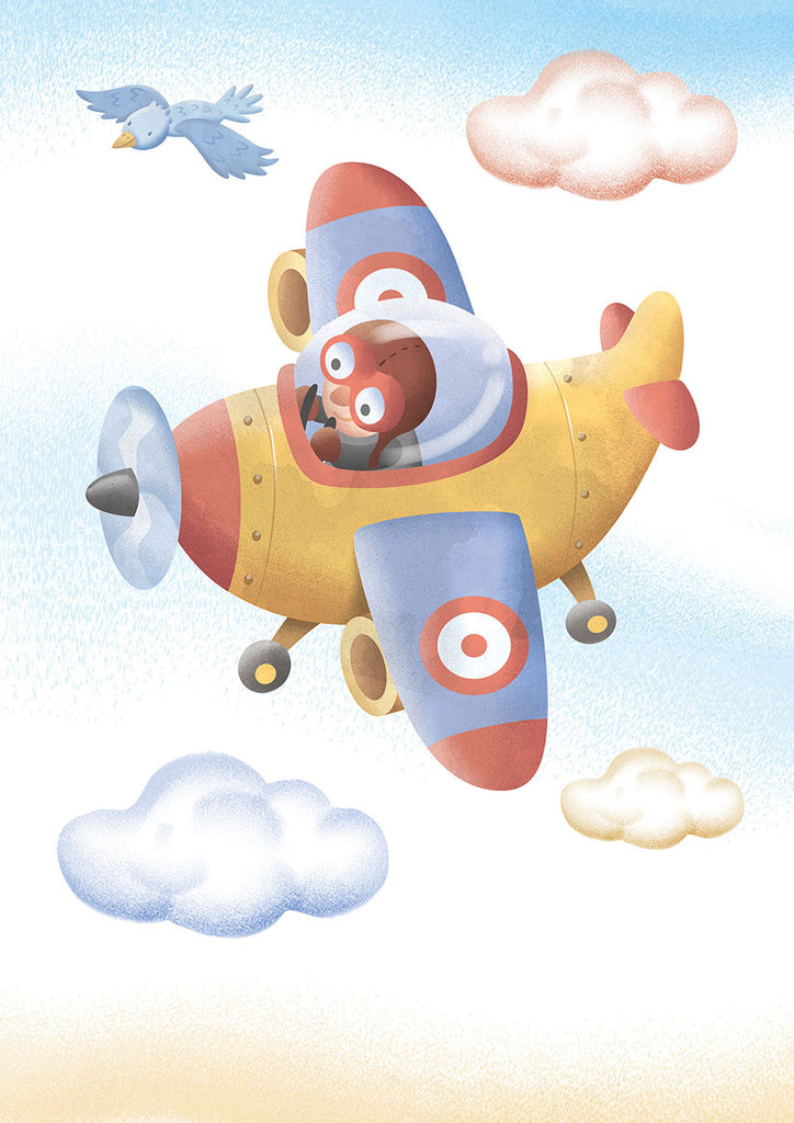 Yellow Plane - Kids Posters – Kids Posters Australia